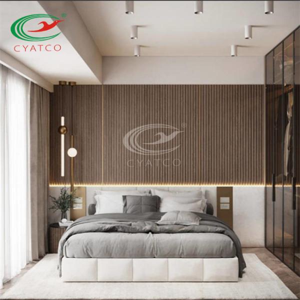 Interior Natural Oak Acoustic Wall Panels Slat Wood Fire Retardant