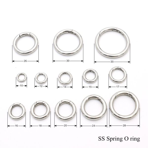 #304 Stainless Steel Round Carabiner 20mm Spring Open Gate O Ring For Key Ring Holder