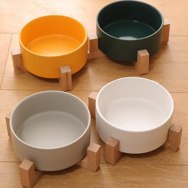 Custom Logo Wholesale Ceramic Pet Bowl , Wooden Frame Pet Cat Dog Bowl Best Price