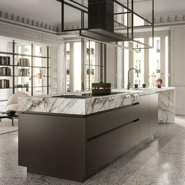 Villa Project Standard Full Wood Veneer Cuisine Luxury Smart Solid Wood Kitchen Cabinet For Contractors
