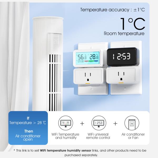 Tuya ZigBee Wireless Hygrometer and Thermometer Sensor – Remote Monitoring, App Control, Alexa & Google Home Compatible