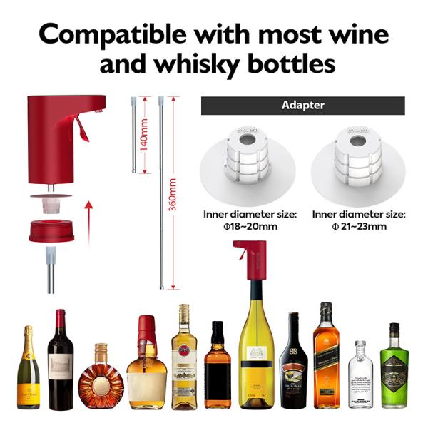 Batería de litio, versador de vino inteligente de tipo C, carga de 5 V de CC