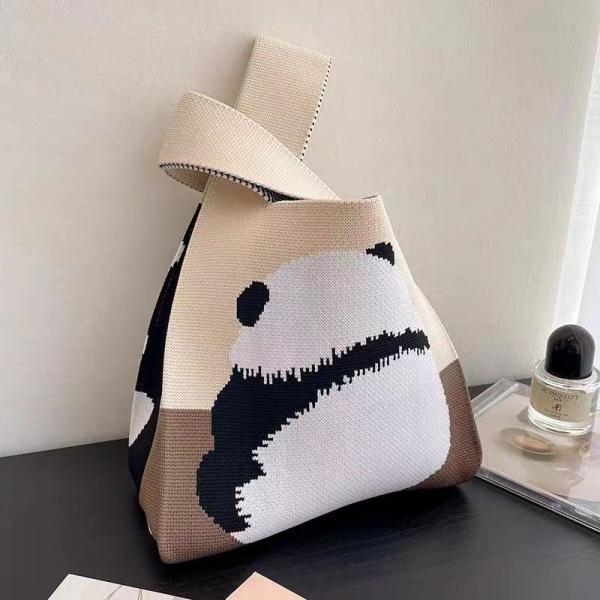 Popular Women Handbag Custom Polyester Woven Bag Mini Tote Shopping Bags