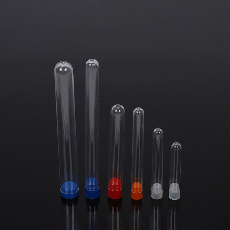 Custom Different Size Food Grade 12*75mm Plastic Test Tube With Screw Cap for Packaging