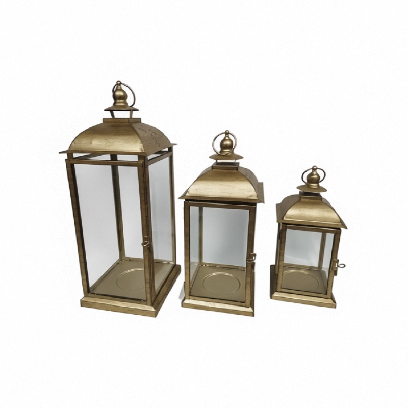 Black Metal Lantern Incorporating Top Vent for Heat Release Enhances Safety and Aesthetic Appeal in Outdoor Environments