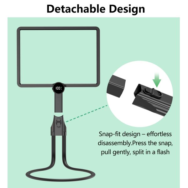 New Horizontal Square Large Lens 64 Led Lights Magnifier  Stepless Dimming Lights Battery Display USB Charging Magnifier