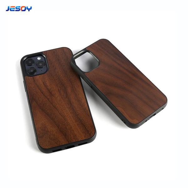 TPU pare-chocs étanche au choc couvercle de téléphone en bambou en bois pour iPhone et Samsung