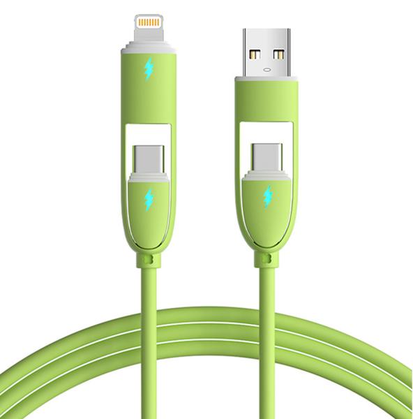 Câble de charge rétractable 2-en-1 Lightning USB-C CC60W/CL27W 3A parfait pour la charge en déplacement