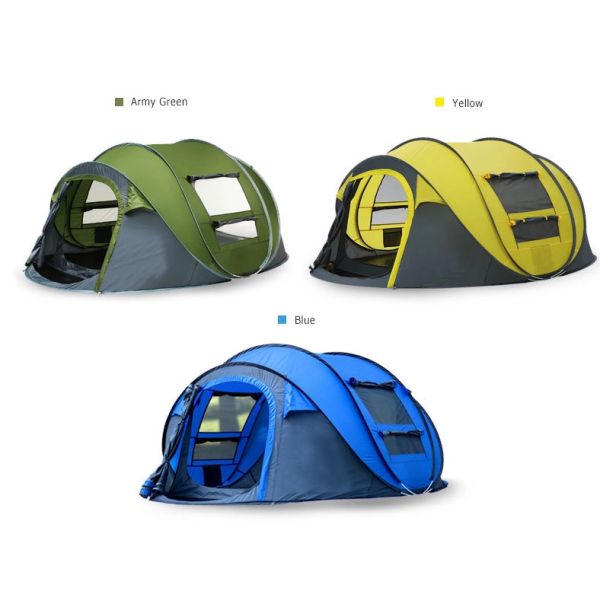 Easy Pop up Four-season Glass Fiber Camouflage Tent Vestibule Double Layer Waterproof Big Space 2-8 People Automatic Opening
