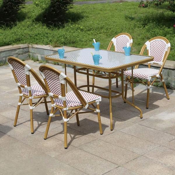 Waterproof PE Rattan Wicker Chair for French Bistro Garden Furniture in Cottage