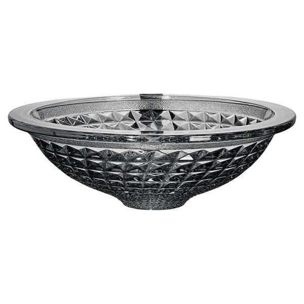Circular Handmade Crystal Wash Basins Vessel Glass Bathroom Funnel Shaped Smoke Gray
