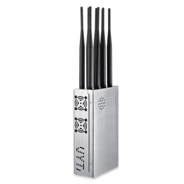8 Antennas Cell Phone Blocker Jammer 2G 3G 4G 5G WIFI Signal With Bigger Hot Sink & Battery