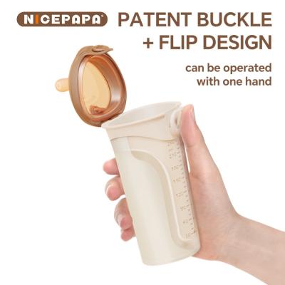 NICEPAPA FLIP-CAP Durable BPA-Free Food Grade Silicone Baby Bottle Hollow Scale Easy Grip (Cross hole M)