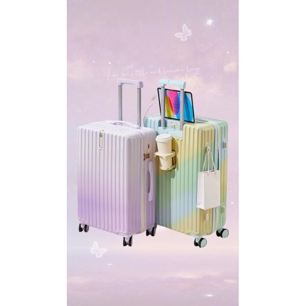 Soft Handle Simple Luxury Gradient Color 360° Spinner Wheels TSA Lock Oversized Check-In Bag for Business Travel Modern Large Suitcase