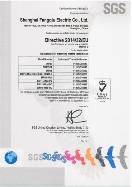 Electricity Meter with MID Certificate Measuring Energy Range 0-99999.9 KWh