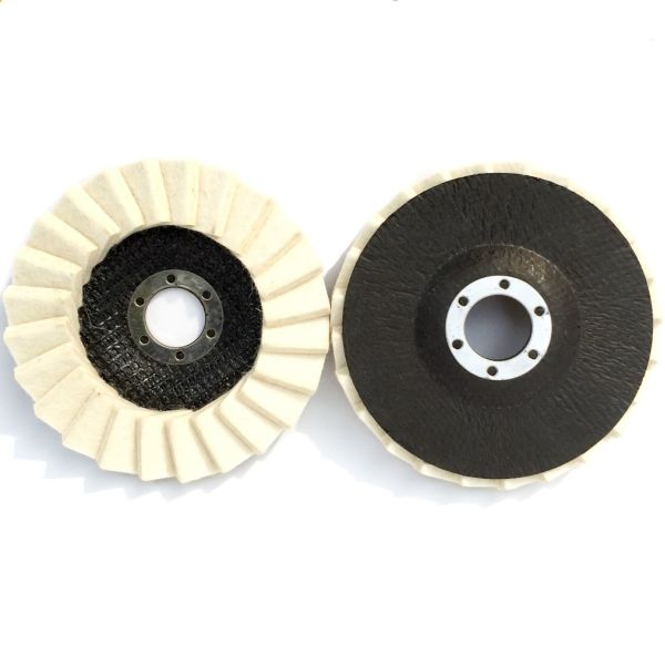 Wool  Flap Polishing Disc 4-1/2 x 7/8  High Density Wool Polishing Wheel for Metal, Aluminum, Stainless Steel & Stone Polishing  Mirror Finish