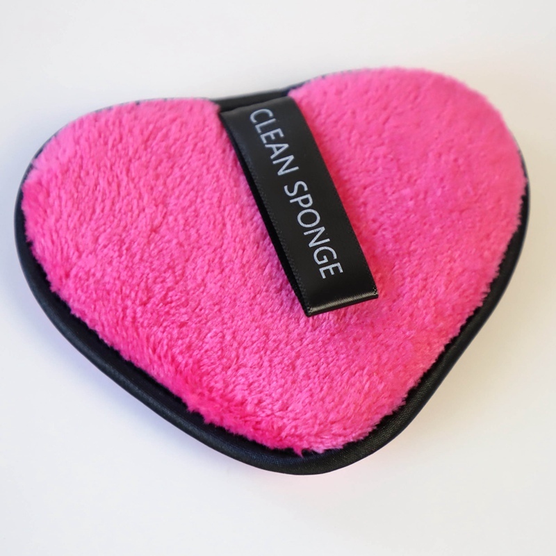 10x10cm 100% Polyester Heart Microfiber Facial Pads Deep Cleansing Reusable