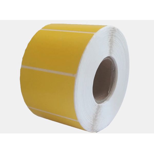 Custom Yellow Thermal Barcode Paper Roll Adhesive Sticker 58mm