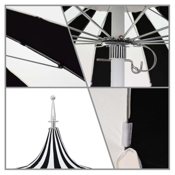 Modern Design Garden Umbrella with Fringe and Pagoda Style Made of Pongee Fabric