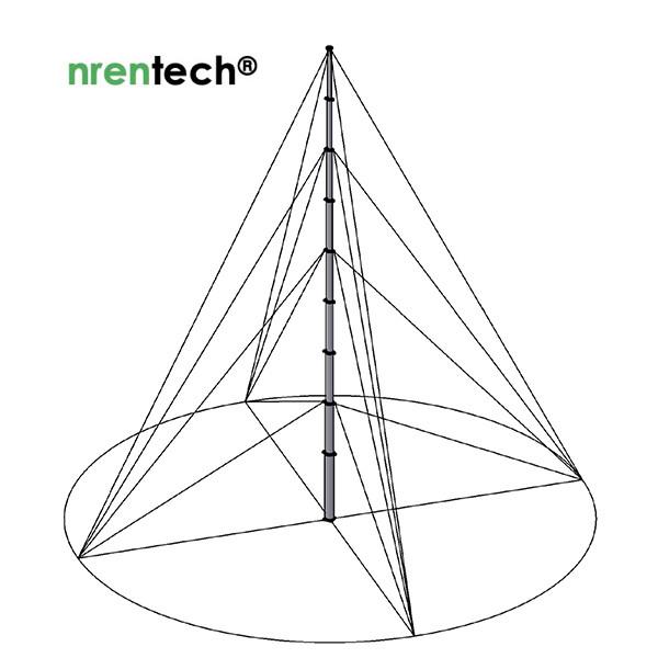 18m lockable pneumatic telescopic mast-3.1m retracted-150kg payloads- application for mobile telecom tower