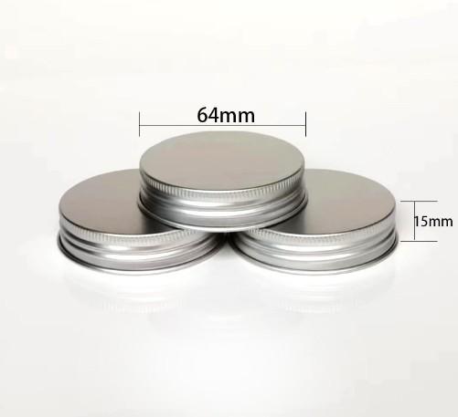 64*15 Aluminum Cap Plastic Glass Bottle With Round Metal Screw Cap Cosmetic Wide Mouth Cap