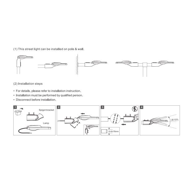 le réverbère de 100W LED IP66 pour le réverbère mené extérieur de route/rue/de bord de la route a mené la tête de cobra de réverbère