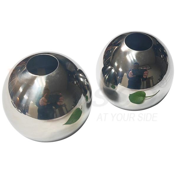 AISI 201 304 SS Handrail Decoration Fittings 51mm 60mm Diameter Stainless Steel Hollow Ball For 19mm Round Pipe