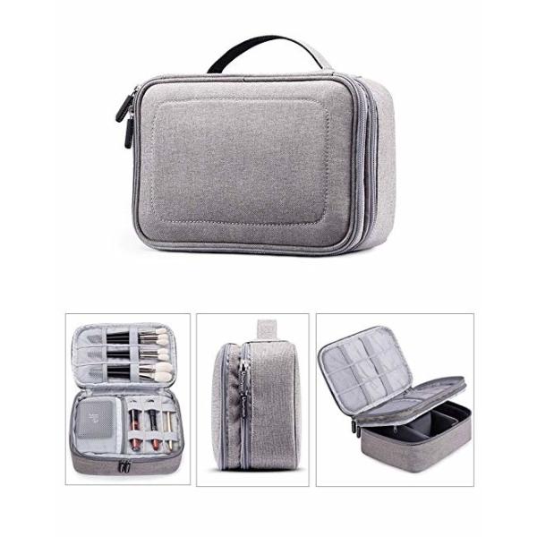 3 Layers Waterproof Cosmetic Organizer Bag Beauty Travel Case With Dividers