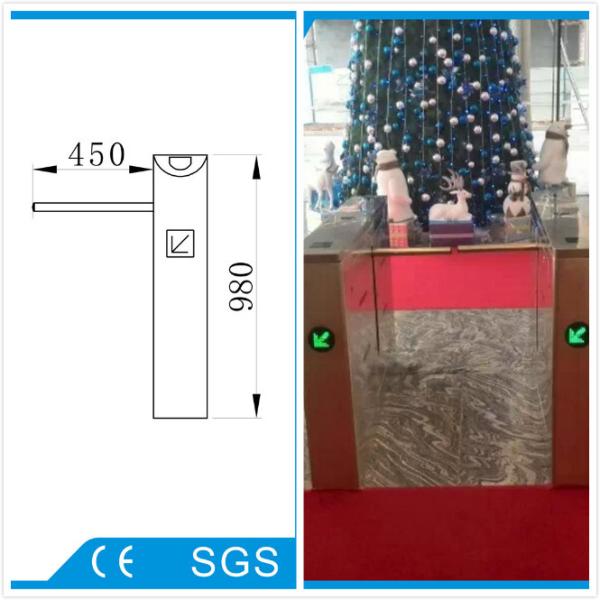 Office Entrance Stainless Steel Drop Arm Turnstile With 560mm Passage Width