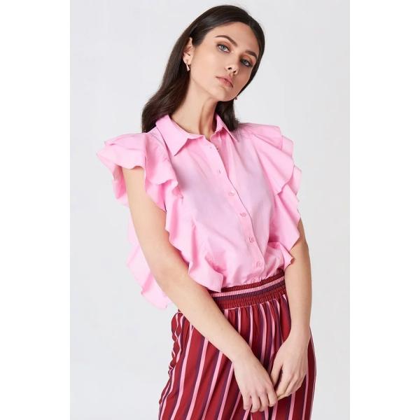 Camisa de señora Clothing Pink Frill Women
