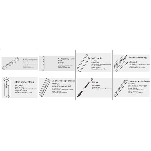 Белое покрытие C300 порошка приостанавливало алюминиевый металл потолка прокладки алюминиевая панель отрезала край