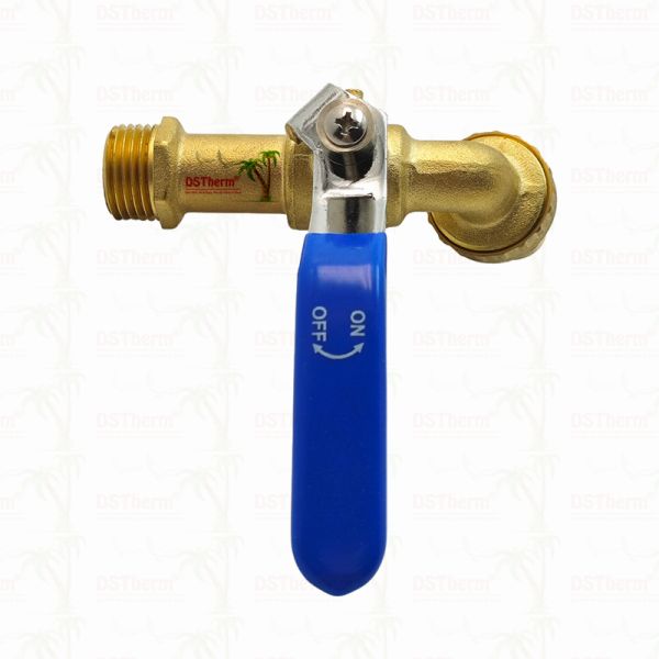 Gold Plated Heavy Duty Classic Blue Iron Handle Bibcocks Spout Faucet Spigot Water Tap 1/2