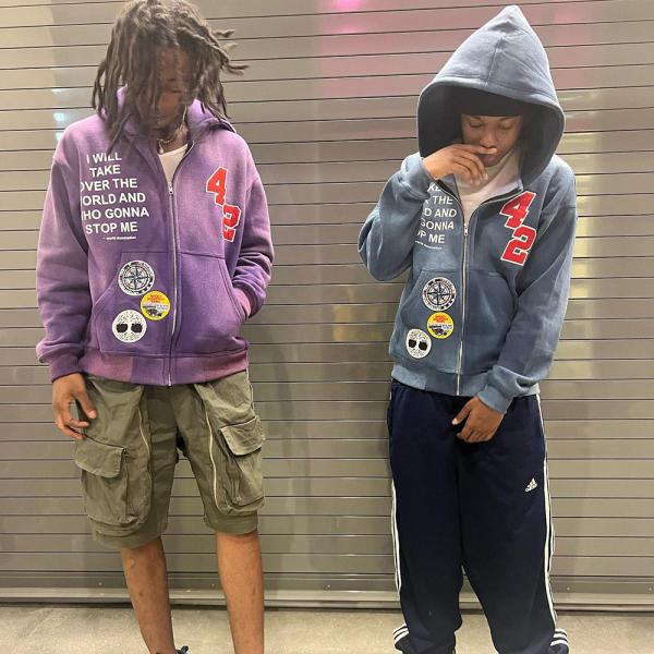 Custom Rhinestone Hoodie Men'S Chenille Patch Embroidery Acid Wash Sun Faded 100% Cotton