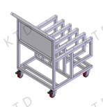 Industrial Vertical Turnover Trolley Aluminum Tube Made Of Vertical Trolleybus