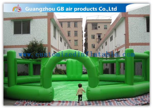Green Round Inflatable Sports Games / Inflatable Baseball Field for Outdoor Events