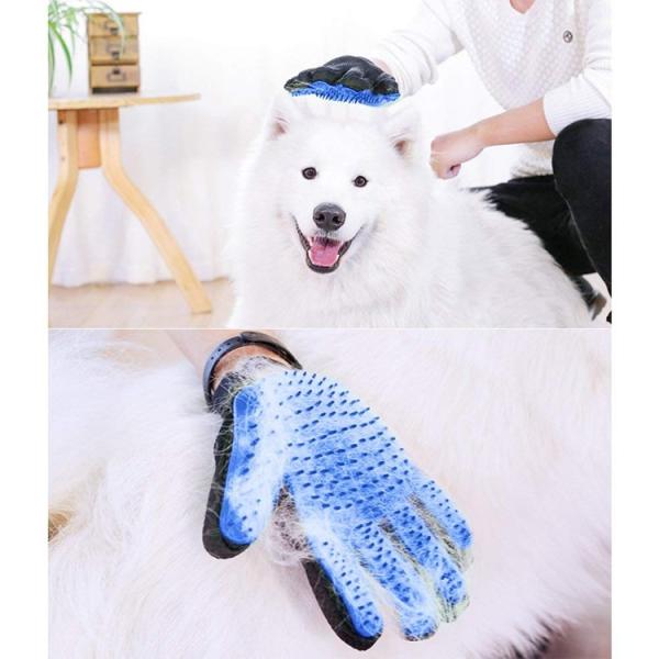 Gentle Silicone Dog Grooming Glove , Hair Remover Pet Deshedding Glove