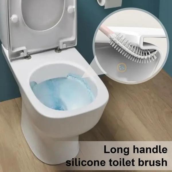 39.6cm Toilet Bowl Brush Silicone Wall Mounted Anti-Roll Anti-Drip Suitable for Travel Trailers and Campers RVers for RVers
