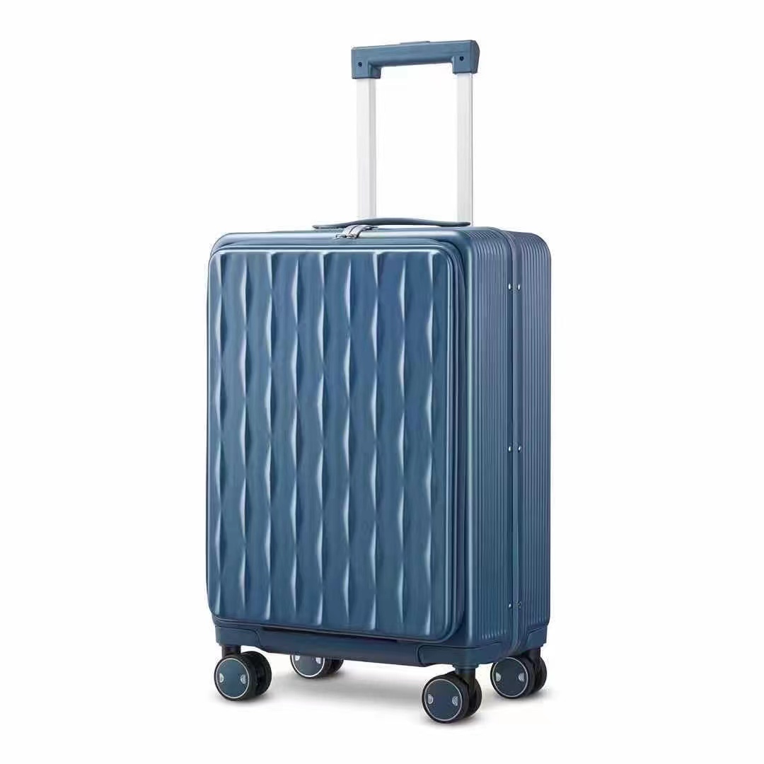 Stylish Aluminum PC Luggage Travel  Front Opening Hardside Luggage With Wheel