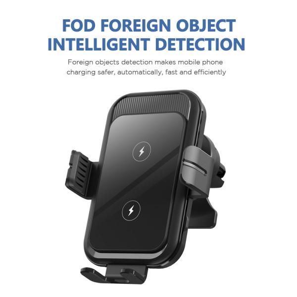 Dual Coil 15W Qi Fast Charging Auto Clamping Car Charger Phone Mount Designer Wireless Charger for Samsung Z Flip