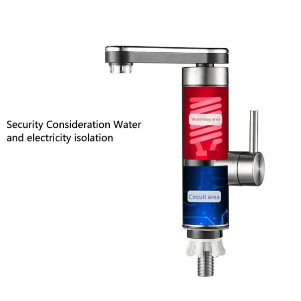 Bathroom Electric Instant Water Heater Tap With 360 Degree Rotatable Outlet And LED Display