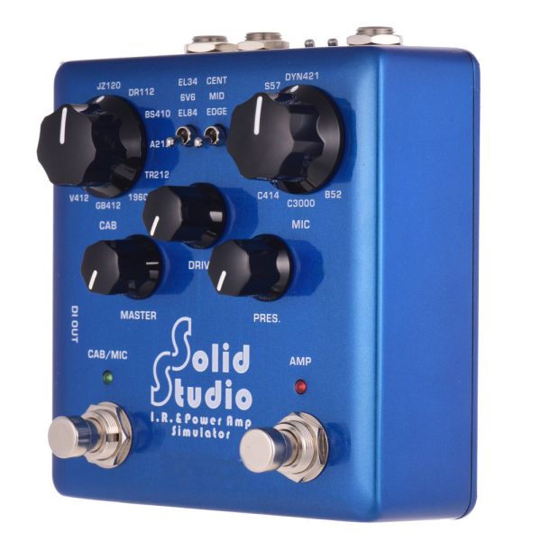 Solid Studio IR Power Amp Simulator Guitar Multi Effect Pedal Dual Footswitch Builtin 8 Cabinet 8 Microphone True Bypass