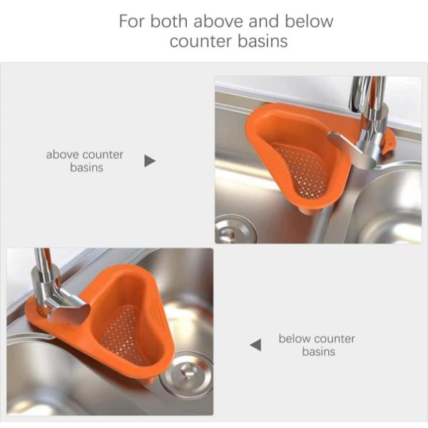 Swan Drain Basket Multipurpose Drain Shelf Triangle Sink Filter Kitchen Supplies