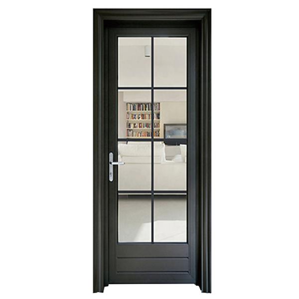 Sliding Doors Custom Cheap Reasonable Price Wpc Door with Glass Hollow Door Panel Waterproof for Bathroom with Smart Lock
