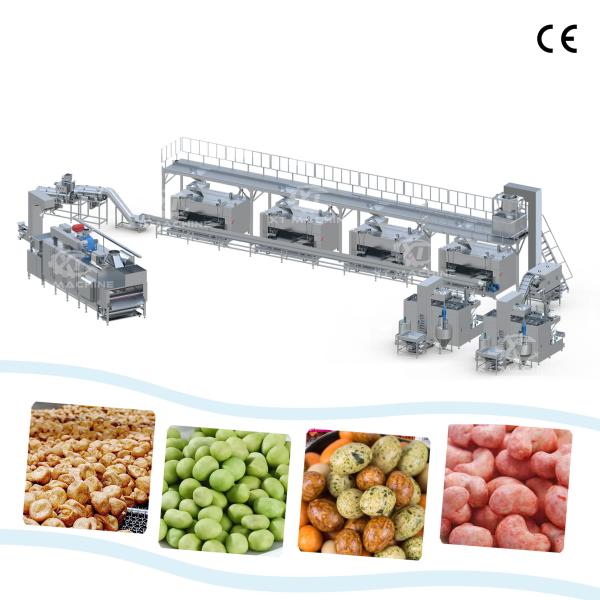 Fully Automatic Peanut Coating Baking And Seasoning Production Line Coating Baking Processing Plant