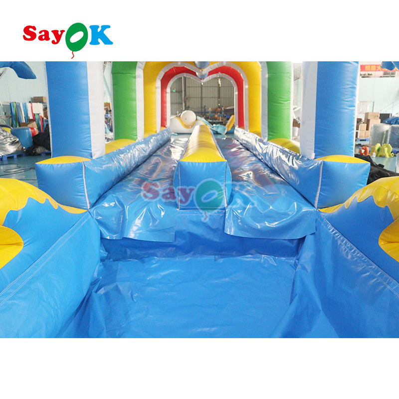 Commercial Summer Water Slide Inflatable Kids Slip And Waterslide With Pool For Custom