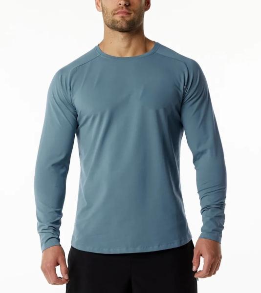                  Factory Custom Logo Men′s Fitted Long Sleeve 94% Cotton 6% Elasticity Custom Logo Shirt             