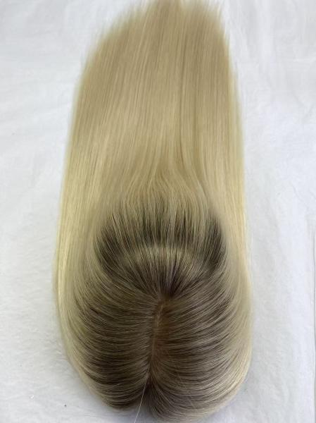 Wholesale 7T-60 # color  Silk Base Closure Topper Virgin Human Hair Toupee Replacement System for Women Cheaper Price Hairpiece