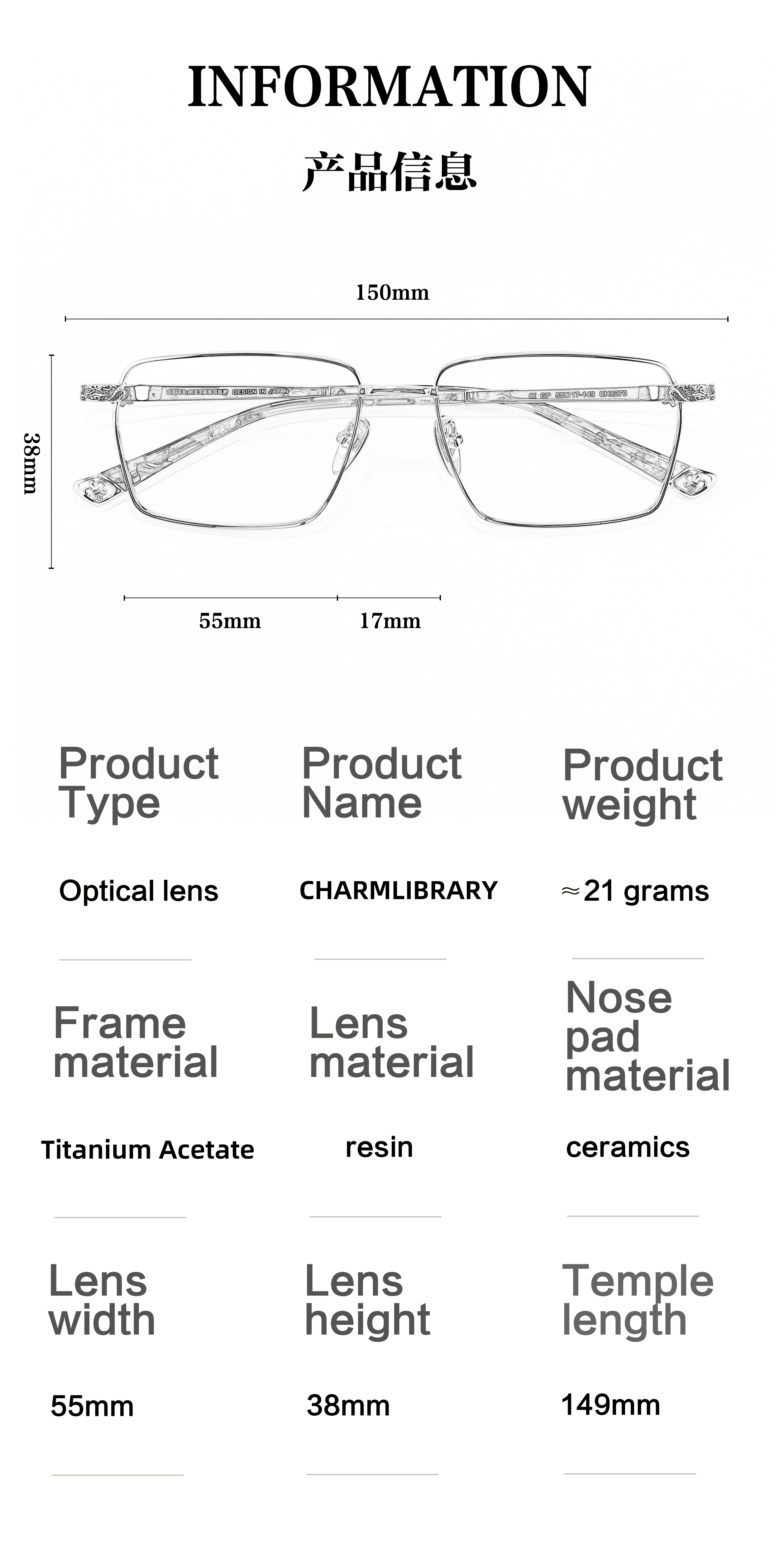 Solid Full Frame Punk Style Gold Durable Lightweight Presbyopia Female Men's Prescription Customizable logo UV Glasses Frames