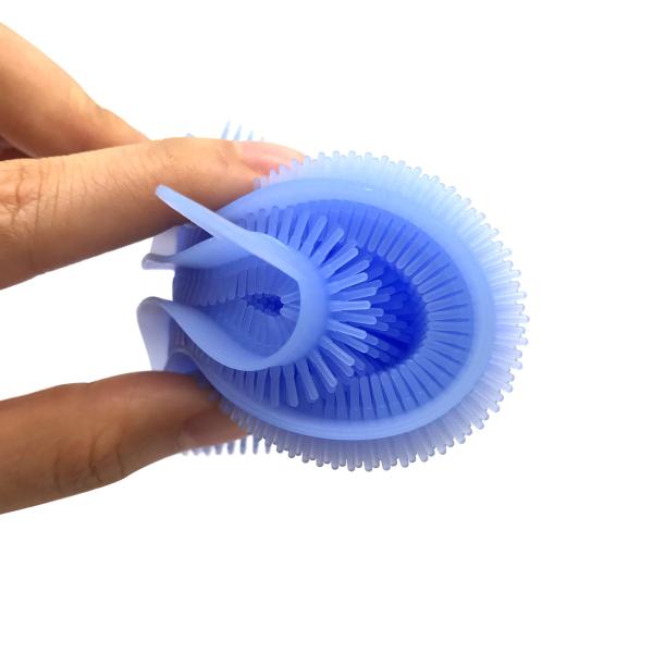 Amazon's hot sale soft Antibacterial silicone wash sponge dish scrubber Cleaning Brush for kitchen