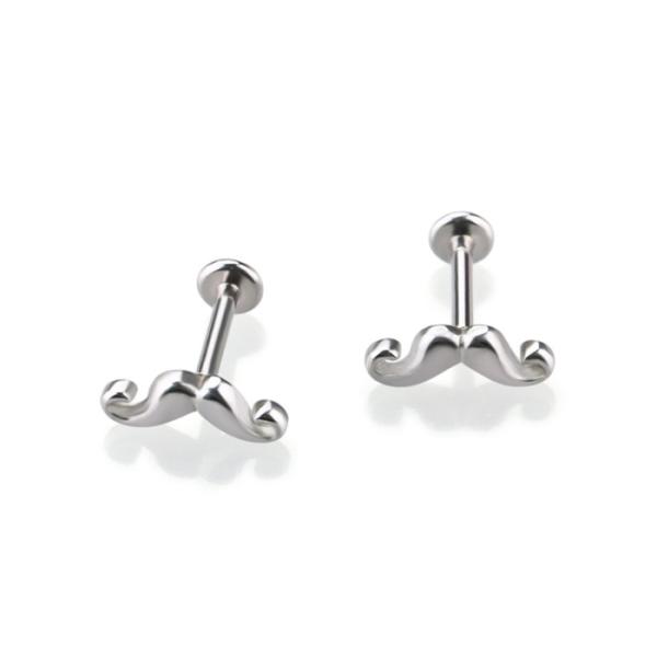 Wholesale body piercing jewelry mustache bar cheap cute lip stud labret ring